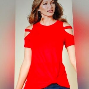 Venus Cold Shoulder Top with Knot on Bottom